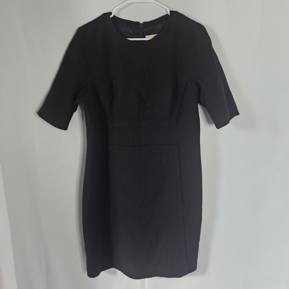 Michael Kors Black Dress Size 10 Career Cocktail Short Sleeve Sheath‎ LBD Luxury